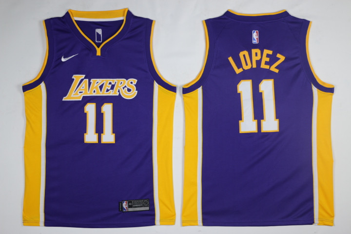 Men Los Angeles Lakers #11 Lopez Purple Game Nike NBA Jerseys->philadelphia 76ers->NBA Jersey